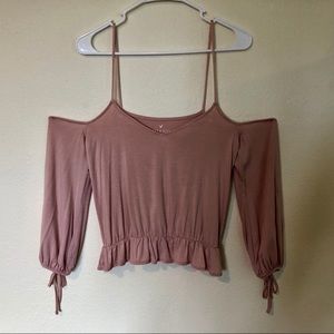AE Pink No Shoulder Top